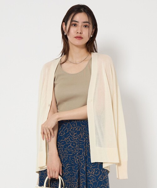 green label relaxing（グリーンレーベルリラクシング）の「ブライトリブ スクープネック タンクトップ -制菌-（タンクトップ・レディース・ブラック/オフホワイト/モカ・FREE）」の9枚目の写真