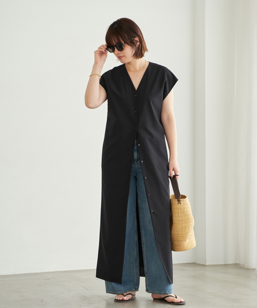 プラージュ plage ミリタリー シルク 麻 絹 リネン ワンピース コート 追加》ハミルトン DRAPE MIDDLE コート(507705047) | プラージュ