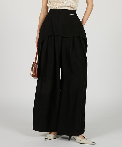 PRANK PROJECT（プランクプロジェクト）の「レイヤードサテンボリュームパンツ / Layered Satin Volume Pants（その他パンツ・レディース・アイボリー/ブラック/ライトイエロー・36/38）」の22枚目の写真