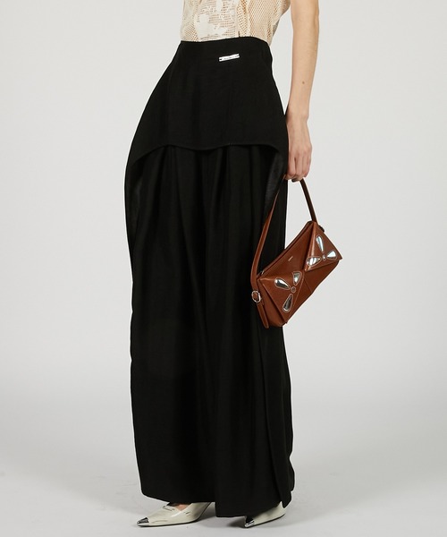 PRANK PROJECT（プランクプロジェクト）の「レイヤードサテンボリュームパンツ / Layered Satin Volume Pants（その他パンツ・レディース・アイボリー/ブラック/ライトイエロー・36/38）」の21枚目の写真