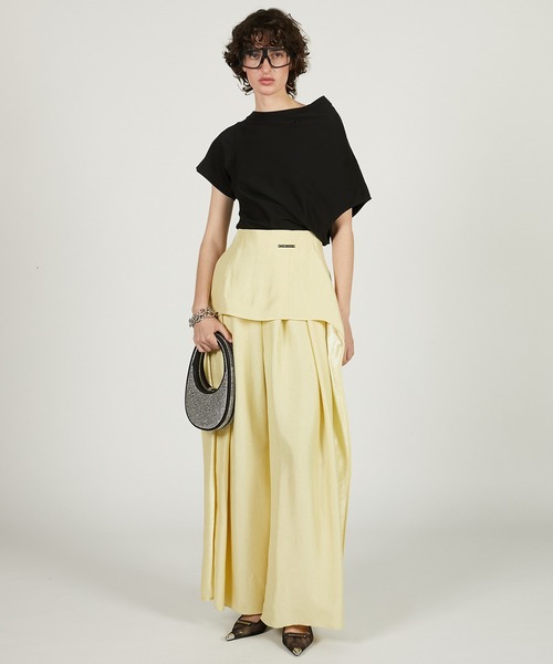 PRANK PROJECT（プランクプロジェクト）の「レイヤードサテンボリュームパンツ / Layered Satin Volume Pants（その他パンツ・レディース・アイボリー/ブラック/ライトイエロー・36/38）」の18枚目の写真