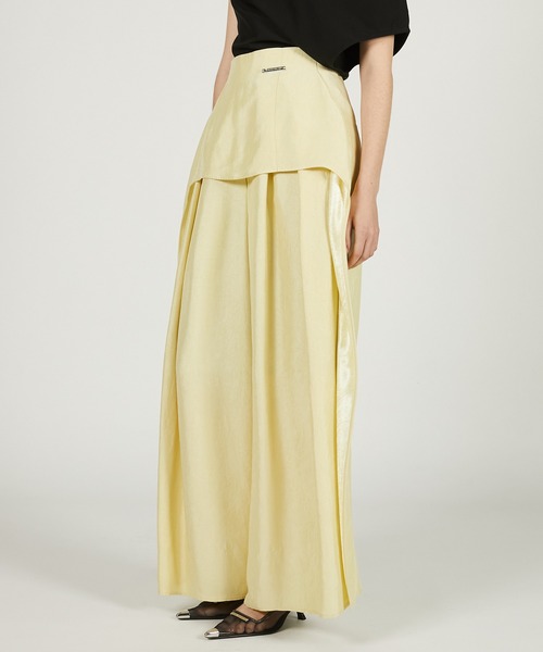 PRANK PROJECT（プランクプロジェクト）の「レイヤードサテンボリュームパンツ / Layered Satin Volume Pants（その他パンツ・レディース・アイボリー/ブラック/ライトイエロー・36/38）」の15枚目の写真