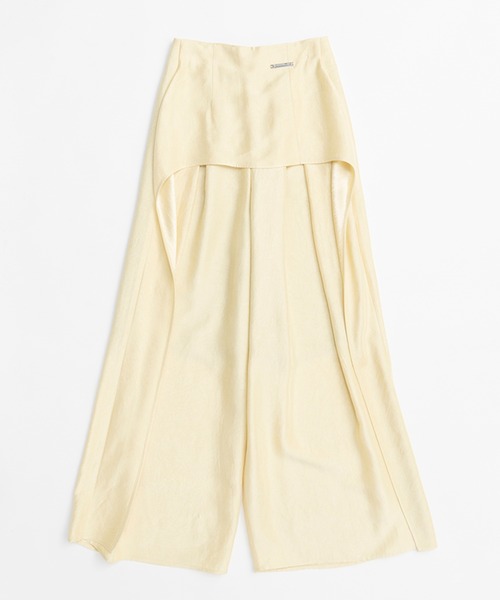 PRANK PROJECT（プランクプロジェクト）の「レイヤードサテンボリュームパンツ / Layered Satin Volume Pants（その他パンツ・レディース・アイボリー/ブラック/ライトイエロー・36/38）」の4枚目の写真