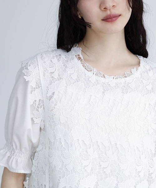 somari imagination（ソマリ イマジネーション）の「『レースベスト×ブラウスセット』（シャツ/ブラウス・レディース・オフホワイト/ブラック・2/1）」の7枚目の写真