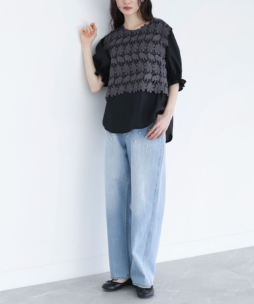 somari imagination（ソマリ イマジネーション）の「『レースベスト×ブラウスセット』（シャツ/ブラウス・レディース・オフホワイト/ブラック・2/1）」の15枚目の写真