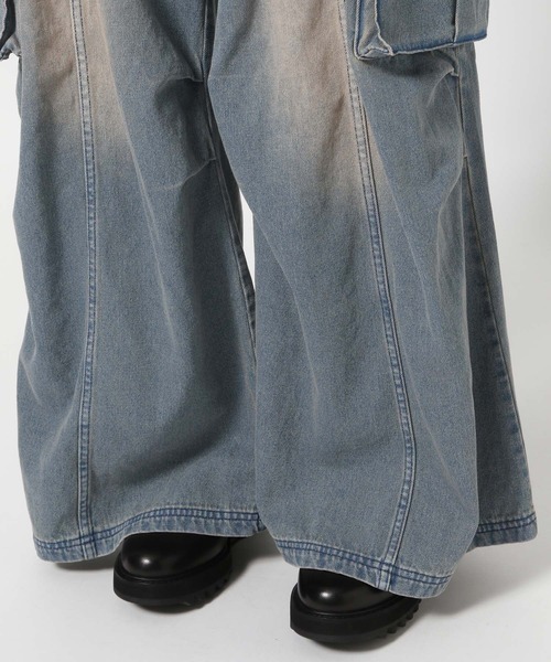 HARE（ハレ）の「デニムワイドカーゴパンツ(HARE)（カーゴパンツ・メンズ・ブルー/ブラック・SMALL/MEDIUM）」の16枚目の写真