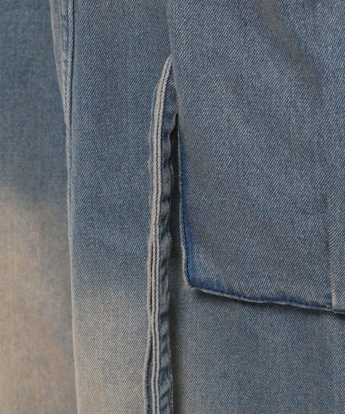 HARE（ハレ）の「デニムワイドカーゴパンツ(HARE)（カーゴパンツ・メンズ・ブルー/ブラック・SMALL/MEDIUM）」の9枚目の写真