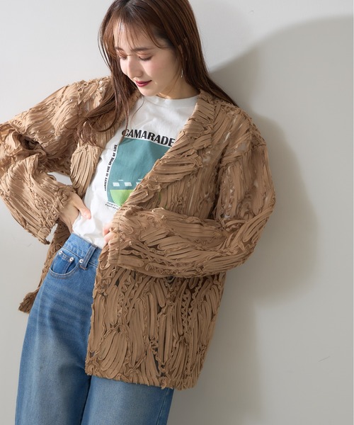 &. NOSTALGIA（アンドドットノスタルジア）の「【ZOZO限定】コードレースダブルジャケット（テーラードジャケット・レディース・ベージュ/アイボリー・M）」の16枚目の写真