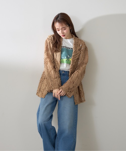 &. NOSTALGIA（アンドドットノスタルジア）の「【ZOZO限定】コードレースダブルジャケット（テーラードジャケット・レディース・ベージュ/アイボリー・M）」の17枚目の写真