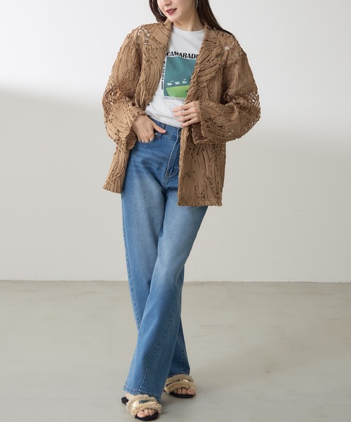 &. NOSTALGIA（アンドドットノスタルジア）の「【ZOZO限定】コードレースダブルジャケット（テーラードジャケット・レディース・ベージュ/アイボリー・M）」の18枚目の写真