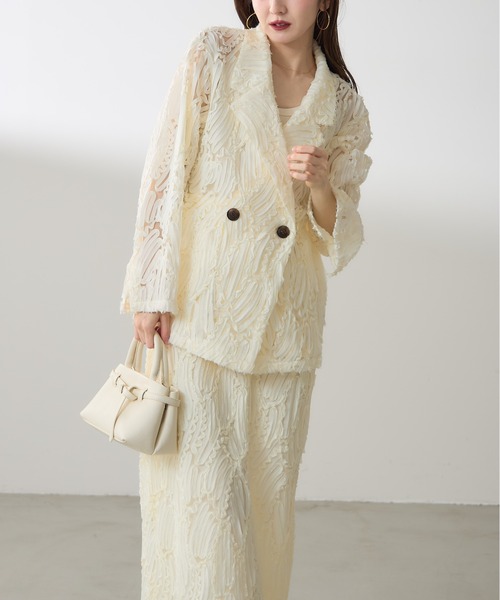 &. NOSTALGIA（アンドドットノスタルジア）の「【ZOZO限定】コードレースダブルジャケット（テーラードジャケット・レディース・ベージュ/アイボリー・M）」の15枚目の写真