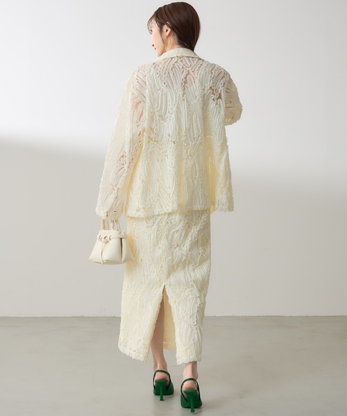 &. NOSTALGIA（アンドドットノスタルジア）の「【ZOZO限定】コードレースダブルジャケット（テーラードジャケット・レディース・ベージュ/アイボリー・M）」の7枚目の写真