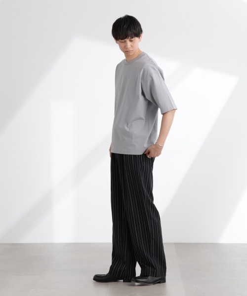 NANO universe（ナノユニバース）の「ヘビーウェイトワイドTシャツ 半袖（Tシャツ/カットソー・メンズ・ブルーグレー/ホワイト/チャコール・S/M/L/XL）」の9枚目の写真