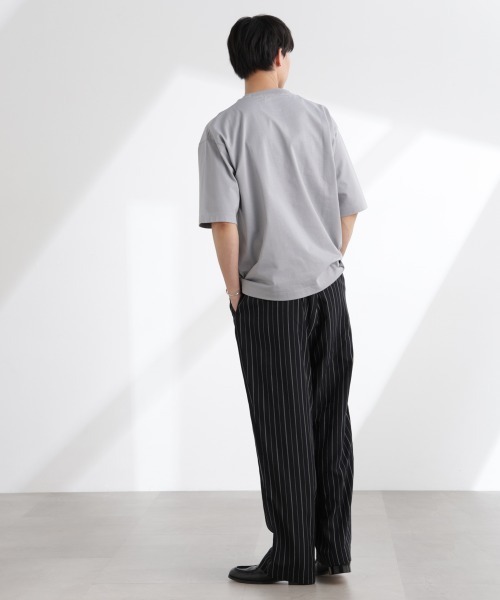 NANO universe（ナノユニバース）の「ヘビーウェイトワイドTシャツ 半袖（Tシャツ/カットソー・メンズ・ブルーグレー/ホワイト/チャコール・S/M/L/XL）」の10枚目の写真