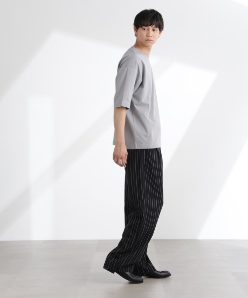 NANO universe（ナノユニバース）の「ヘビーウェイトワイドTシャツ 半袖（Tシャツ/カットソー・メンズ・ブルーグレー/ホワイト/チャコール・S/M/L/XL）」の8枚目の写真