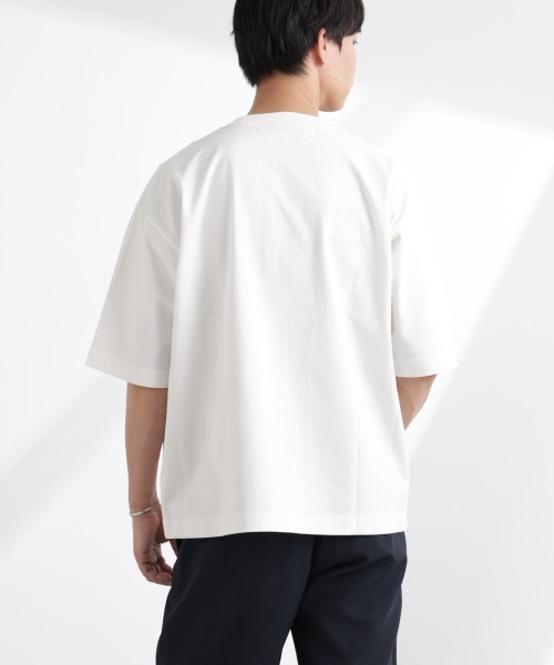 NANO universe（ナノユニバース）の「ヘビーウェイトワイドTシャツ 半袖（Tシャツ/カットソー・メンズ・ブルーグレー/ホワイト/チャコール・S/M/L/XL）」の13枚目の写真