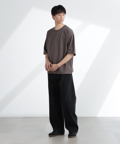 NANO universe（ナノユニバース）の「ヘビーウェイトワイドTシャツ 半袖（Tシャツ/カットソー・メンズ・ブルーグレー/ホワイト/チャコール・S/M/L/XL）」の21枚目の写真