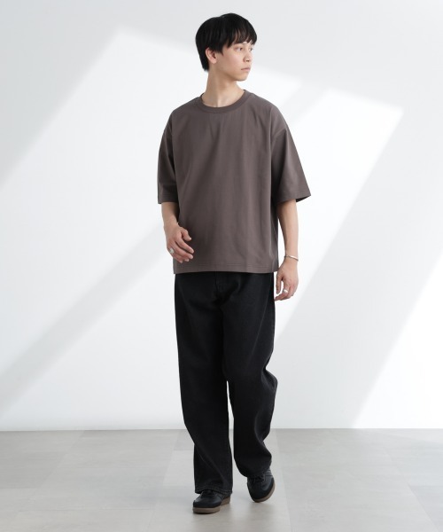 NANO universe（ナノユニバース）の「ヘビーウェイトワイドTシャツ 半袖（Tシャツ/カットソー・メンズ・ブルーグレー/ホワイト/チャコール・S/M/L/XL）」の22枚目の写真