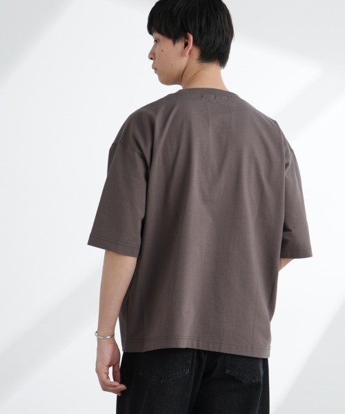 NANO universe（ナノユニバース）の「ヘビーウェイトワイドTシャツ 半袖（Tシャツ/カットソー・メンズ・ブルーグレー/ホワイト/チャコール・S/M/L/XL）」の20枚目の写真