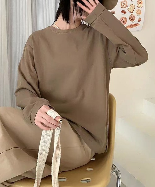 DECADE CLASSIC(ディケイド クラシック)の「【DECADE CLASSIC】シンプルフィットトップス(Tシャツ/カットソー・レディース・グレー/ダークグレー/ライトベージュ/ホワイト/ベージュ・FREE)」の4枚目の写真