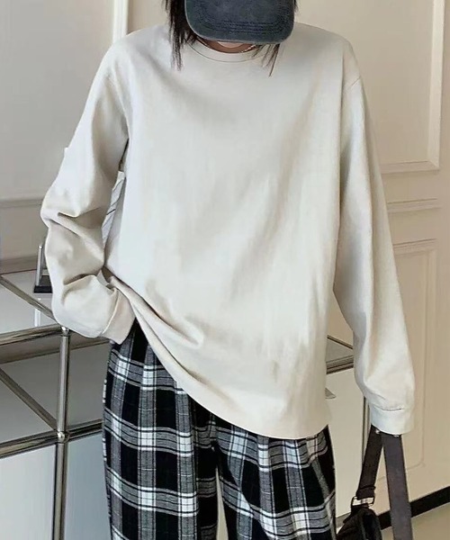 DECADE CLASSIC(ディケイド クラシック)の「【DECADE CLASSIC】シンプルフィットトップス(Tシャツ/カットソー・レディース・グレー/ダークグレー/ライトベージュ/ホワイト/ベージュ・FREE)」の5枚目の写真
