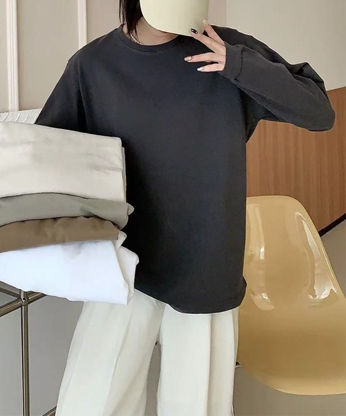 DECADE CLASSIC(ディケイド クラシック)の「【DECADE CLASSIC】シンプルフィットトップス(Tシャツ/カットソー・レディース・グレー/ダークグレー/ライトベージュ/ホワイト/ベージュ・FREE)」の11枚目の写真