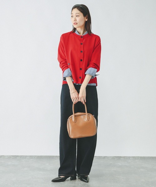 GLOBAL WORK（グローバルワーク）の「スッキレイさらさらクルーカーディガン長袖/288077（カーディガン/ボレロ・レディース・レッド/ブラック×ホワイト/ネイビー×ホワイト/ホワイト×ブラック・LARGE/MEDIUM）」の20枚目の写真