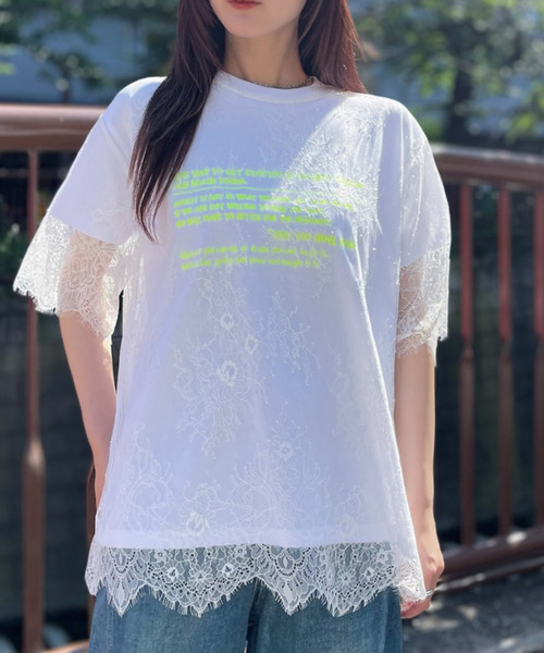Good Riddance(グッドリダンス)の「【Good Riddance】シアーレース 半袖Tシャツ(その他トップス・レディース・オフホワイト/ブラック・FREE)」の1枚目の写真
