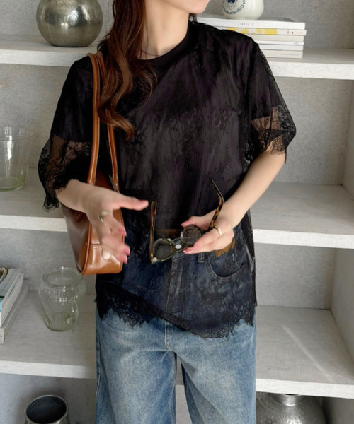 Good Riddance(グッドリダンス)の「【Good Riddance】シアーレース 半袖Tシャツ(その他トップス・レディース・オフホワイト/ブラック・FREE)」の13枚目の写真