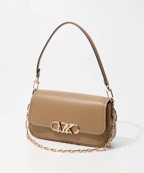 MICHAEL KORS(マイケルコース)の「MICHAEL KORS Parker Medium Shoulder Bag マイケルコース パーカー ミディアム レザーショルダーバッグ(ショルダーバッグ・レディース・ゴールド系その他/ブラック/ベージュ系その他・FREE)」の3枚目の写真