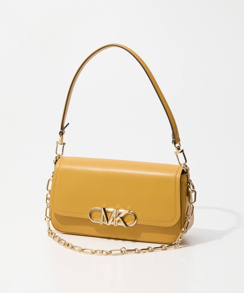 MICHAEL KORS(マイケルコース)の「MICHAEL KORS Parker Medium Shoulder Bag マイケルコース パーカー ミディアム レザーショルダーバッグ(ショルダーバッグ・レディース・ゴールド系その他/ブラック/ベージュ系その他・FREE)」の1枚目の写真