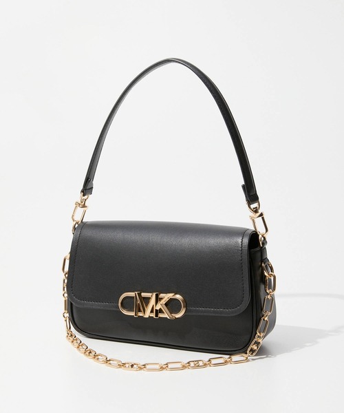 MICHAEL KORS(マイケルコース)の「MICHAEL KORS Parker Medium Shoulder Bag マイケルコース パーカー ミディアム レザーショルダーバッグ(ショルダーバッグ・レディース・ゴールド系その他/ブラック/ベージュ系その他・FREE)」の2枚目の写真