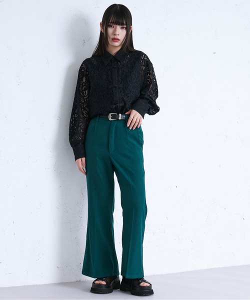 Ellno Loset(エルノロゼット)の「センタークリースフレアパンツ(その他パンツ・メンズ・ブルーグリーン/ブラック/アイボリー・SMALL/X-SMALL/LARGE/MEDIUM)」の12枚目の写真
