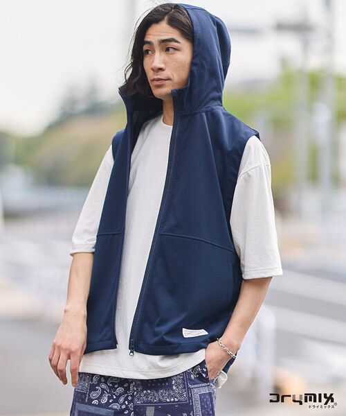 CRAFT STANDARD BOUTIQUE（クラフトスタンダードブティック）の「UVカット/速乾 DRY-MIXベスト（ベスト・メンズ・ブラック/グレイッシュベージュ/ネイビー・M/L/XL）」の4枚目の写真