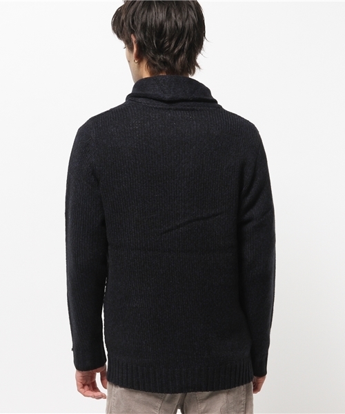 ikka（イッカ）の「切り替えショールカラーカーディガン（カーディガン/ボレロ・メンズ・ネイビー/スモークグレー/ダークブラウン・LARGE/MEDIUM/X-LARGE）」の5枚目の写真