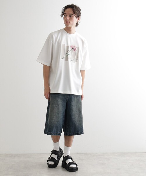 tk.TAKEO KIKUCHI（ティーケータケオキクチ）の「ピースカットフラワープルオーバー（Tシャツ/カットソー・メンズ・ナチュラル/ホワイト/ブラック・04/03/02）」の5枚目の写真