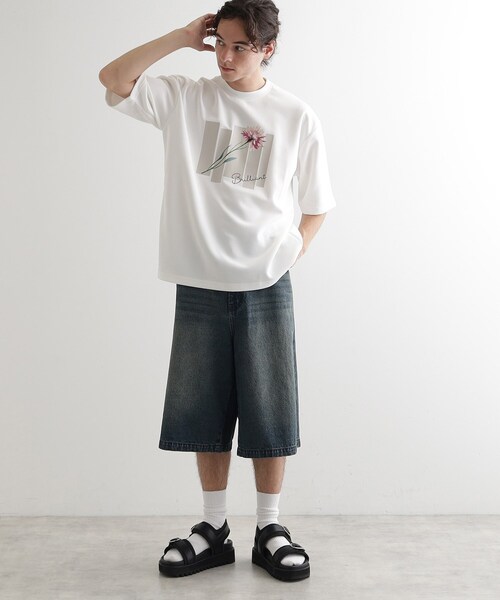 tk.TAKEO KIKUCHI（ティーケータケオキクチ）の「ピースカットフラワープルオーバー（Tシャツ/カットソー・メンズ・ナチュラル/ホワイト/ブラック・04/03/02）」の6枚目の写真