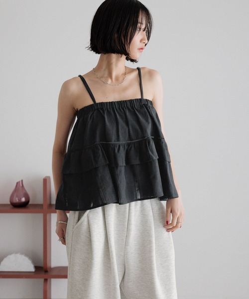 LOWRYS FARM(ローリーズファーム)の「2WAYコットンレースキャミ 493588(キャミソール・レディース・ホワイト/ブラック・FREE)」の7枚目の写真