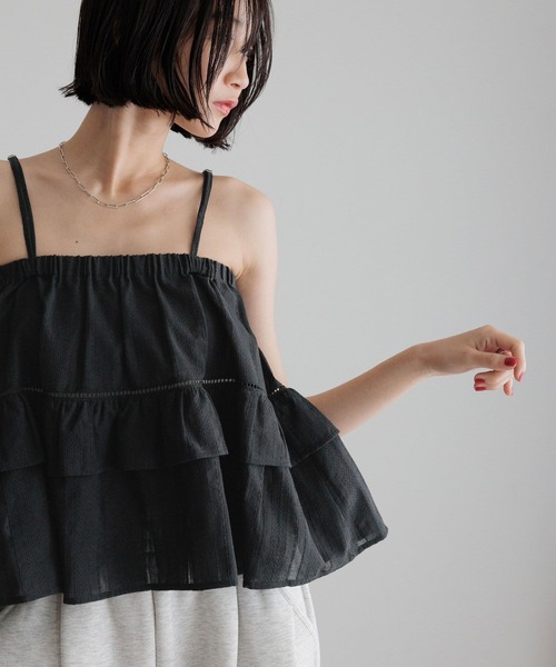 LOWRYS FARM(ローリーズファーム)の「2WAYコットンレースキャミ 493588(キャミソール・レディース・ホワイト/ブラック・FREE)」の9枚目の写真