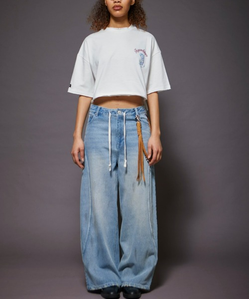 FIG&VIPER(フィグアンドバイパー)の「アクティブルーズデニムPT(デニムパンツ・レディース・ライトブルー・FREE)」の15枚目の写真