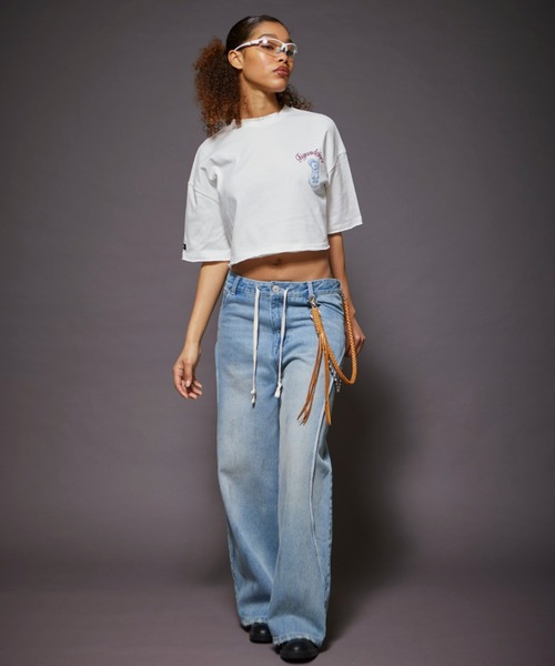 FIG&VIPER(フィグアンドバイパー)の「アクティブルーズデニムPT(デニムパンツ・レディース・ライトブルー・FREE)」の5枚目の写真