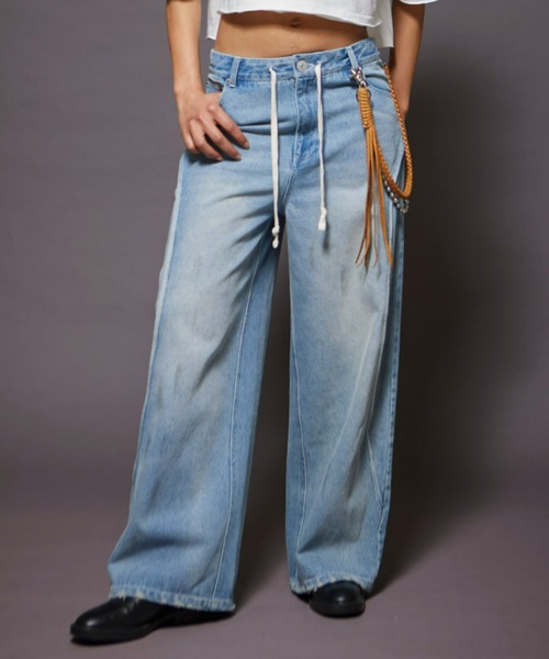 FIG&VIPER(フィグアンドバイパー)の「アクティブルーズデニムPT(デニムパンツ・レディース・ライトブルー・FREE)」の7枚目の写真