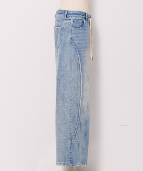 FIG&VIPER(フィグアンドバイパー)の「アクティブルーズデニムPT(デニムパンツ・レディース・ライトブルー・FREE)」の9枚目の写真