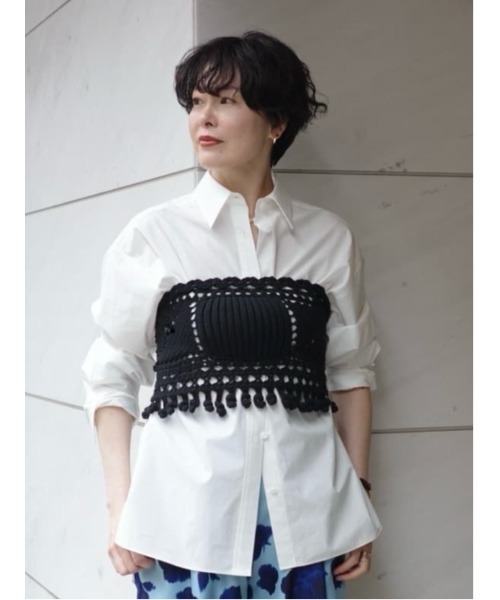 boussole（ブソル）の「BOUSSOLE / クロシェ ベルト《ESTNATION EXCLUSIVE》（ニット/セーター・レディース・オフホワイト/ブラック・FREE）」の7枚目の写真