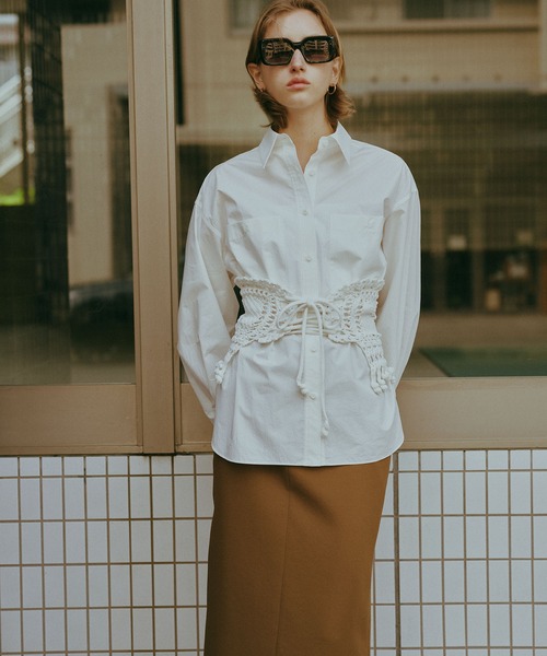 boussole（ブソル）の「BOUSSOLE / クロシェ ベルト《ESTNATION EXCLUSIVE》（ニット/セーター・レディース・オフホワイト/ブラック・FREE）」の11枚目の写真