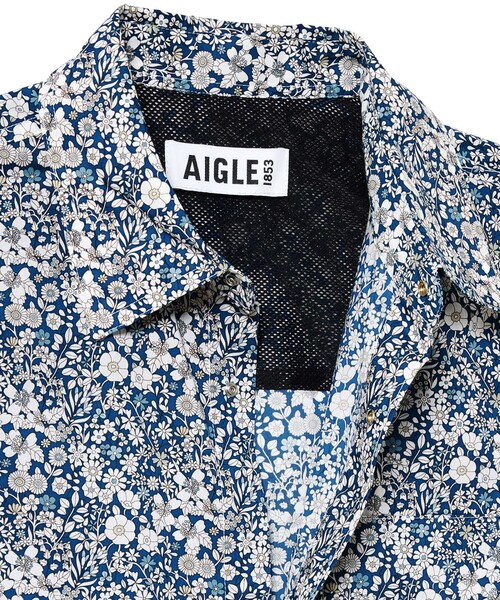 AIGLE(エーグル)の「リバティプリントショートスリーブシャツ(シャツ/ブラウス・メンズ・ブルー/ベージュ・L/XL/M)」の18枚目の写真