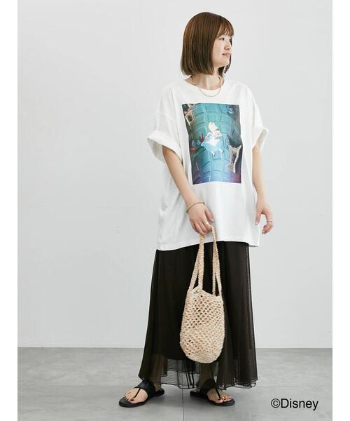 Lugnoncure(ルノンキュール)の「【Disney】ふしぎの国のアリス/プリントTシャツ2(Tシャツ/カットソー・レディース・チャコールグレー/オフホワイト・F)」の3枚目の写真