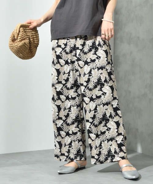 INTERPLANET(インタープラネット)の「【接触冷感】デシンプリントウエストゴムパンツ(その他パンツ・レディース・ブラック/ブラック系その他・FREE)」の2枚目の写真