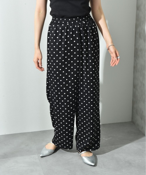 INTERPLANET(インタープラネット)の「【接触冷感】デシンプリントウエストゴムパンツ(その他パンツ・レディース・ブラック/ブラック系その他・FREE)」の13枚目の写真