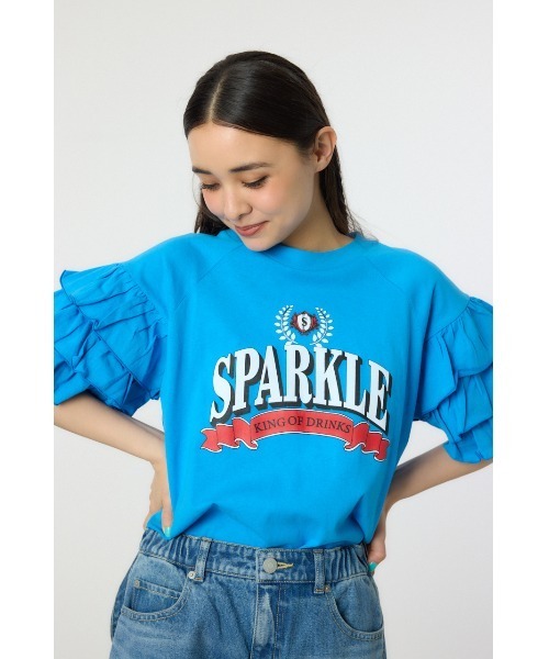 RODEO CROWNS WIDE BOWL（ロデオクラウンズワイドボウル）の「SPARKLE フリルトップス（Tシャツ/カットソー・レディース・オフホワイト/ライトブラック/ブルー・FREE）」の4枚目の写真